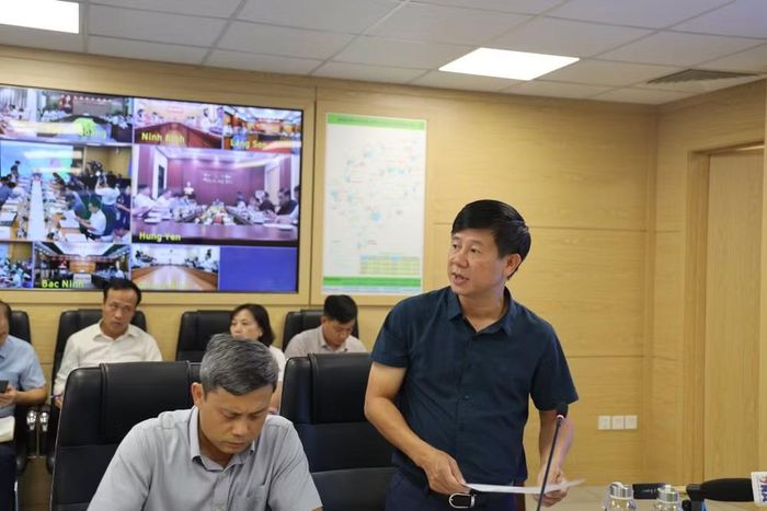 Ông Phạm Đức Luận, Cục trưởng Cục Quản lý đê điều và Phòng, chống thiên tai phát biểu. (Ảnh: Cục QLĐĐVPCTT)