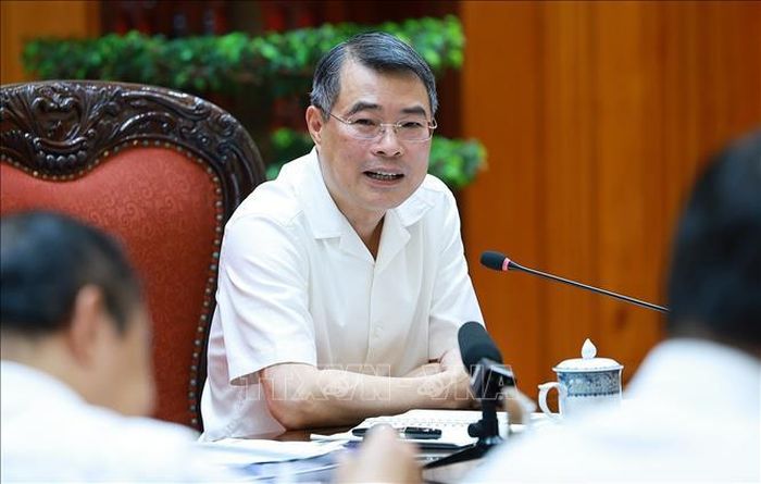 Thủ tướng Lê Minh Hưng chủ trì làm việc với lãnh đạo Bộ Công an và Bộ Khoa học và Công nghệ về xây dựng khung kiến trúc tổng thể quốc gia số. Ảnh: Dương Giang/TTXVN