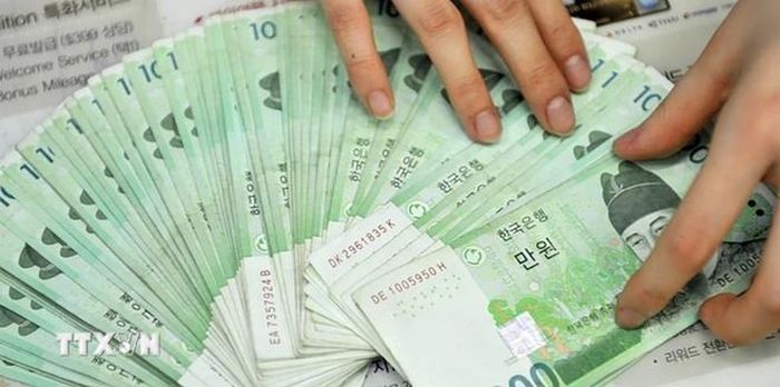 Đồng won của Hàn Quốc. Ảnh: AFP/TTXVN