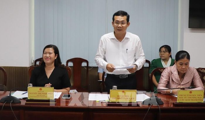 Đại diện Sở Văn hóa, Thể thao và Du lịch Cần Thơ phát biểu. Ảnh: Nguyễn Hằng - TTXVN