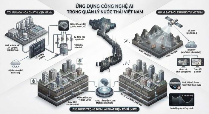 Ứng dụng công nghệ AI trong quản lý nước thải ở Việt Nam. Ảnh: Tạp chí điện tử Công nghiệp Môi trường