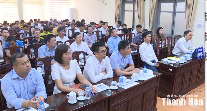Các đại biểu dự hội nghị tại điểm cầu tỉnh Thanh Hóa.