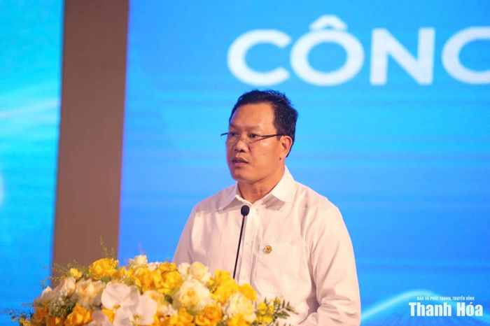 Phó Chủ tịch Hội Doanh nhân trẻ Việt Nam Lưu Công Thành phát biểu tại diễn đàn.