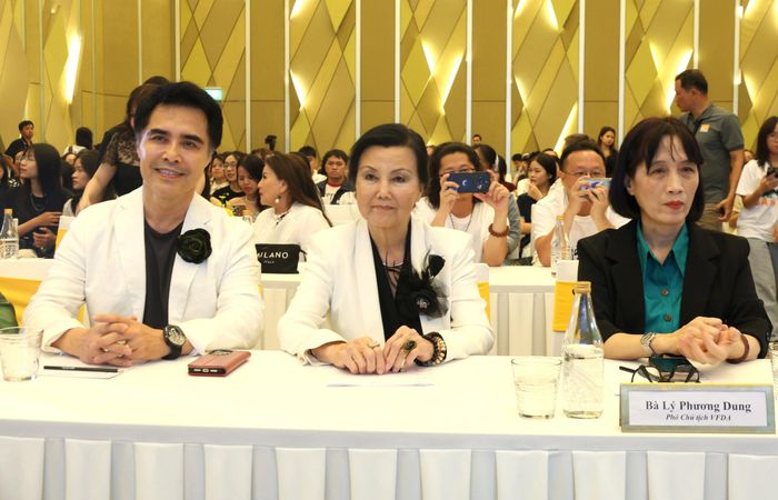 Diễn viên gạo cội Kiều Chinh (giữa) tại đêm giao lưu với khán giả Đà Nẵng. Ảnh: NGỌC HÀ