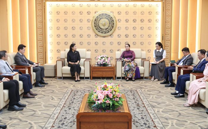 Quang cảnh buổi tiếp. Ảnh: NGỌC HÀ