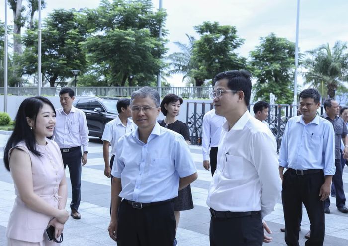 Đồng chí Trần Hòa Nam trao đổi với đoàn công tác của Tổ chức Tài chính Quốc tế (IFC).