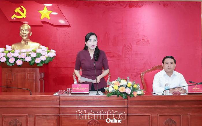 Đồng chí Nguyễn Thanh Hải phát biểu tại buổi làm việc.