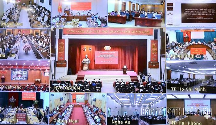 Quang cảnh hội nghị tập huấn tại các điểm cầu.