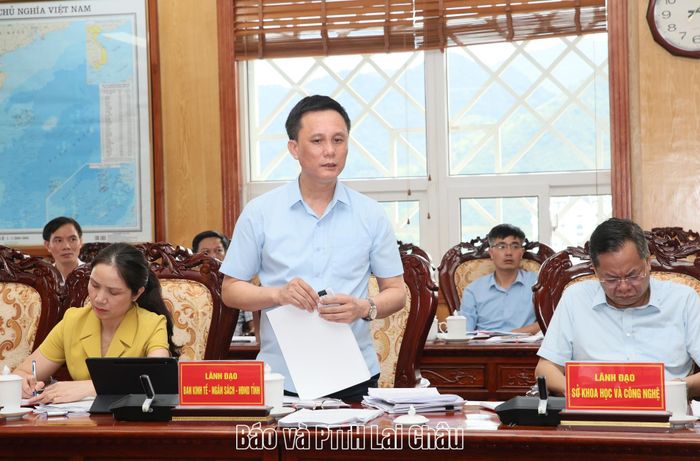 Lãnh đạo Ban Kinh tế - Ngân sách HĐND tỉnh phát biểu ý kiến tại buổi làm việc. 