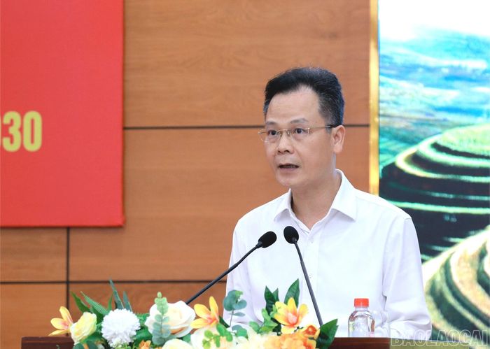 Đồng chí Nguyễn Thành Sinh - Phó Chủ tịch UBND tỉnh phát biểu tại buổi làm việc.