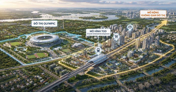 Đô thị Olympic và TOD sẽ dẫn dắt quá trình mở rộng không gian. Ảnh minh họa