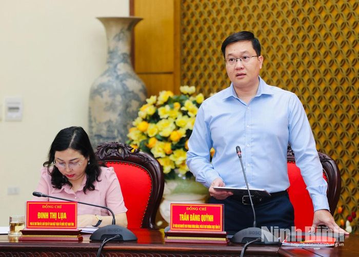 Đồng chí Trần Đăng Quỳnh, Ủy viên dự khuyết Trung ương Đảng, Phó Bí thư Thường trực Tỉnh ủy phát biểu tại hội nghị.