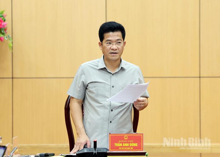 Đồng chí Trần Anh Dũng, Ủy viên Ban Thường vụ Tỉnh ủy, Phó Chủ tịch UBND tỉnh phát biểu kết luận hội nghị.