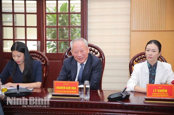 Ông Nghiêm Giới Hòa, nhà sáng lập Tập đoàn Xây dựng Thái Bình Dương phát biểu tại Lễ ký kết.