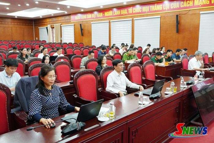 Các đại biểu tham dự hội nghị tại điểm cầu tỉnh Sơn La.
