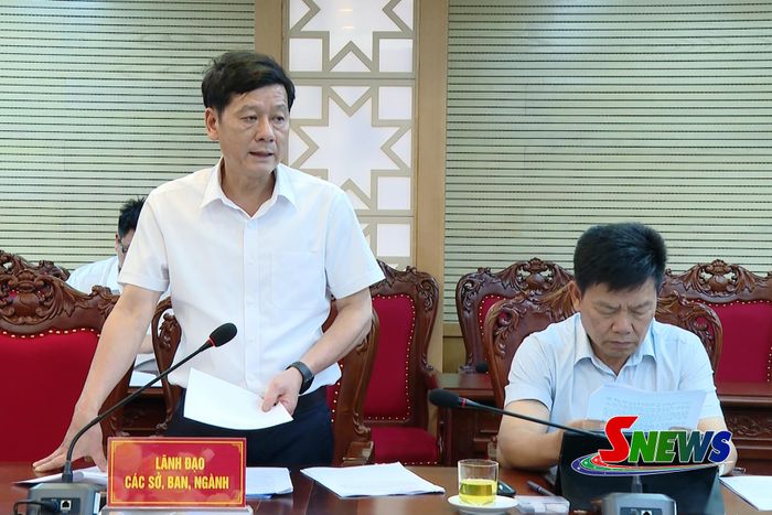 Lãnh đạo Sở Tài chính phát biểu tại buổi làm việc.