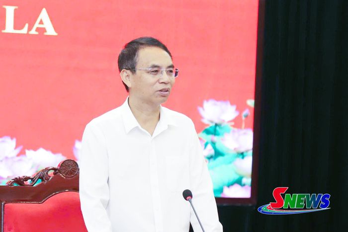 Đồng chí Nguyễn Minh Tiến, Phó Chủ tịch UBND tỉnh phát biểu kết luận cuộc họp.