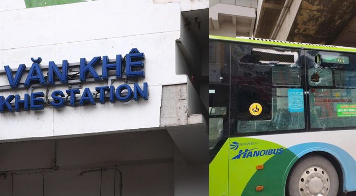 Vữa từ ga Văn Khê rơi trúng xe buýt nhanh BRT làm người dân thêm bất an khi đi lại.