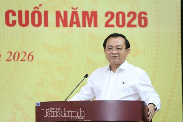 Thứ trưởng Bộ Tài chính Lê Tấn Cận phát biểu chỉ đạo hội nghị. Ảnh: Đức Minh