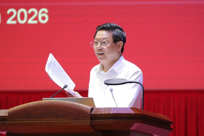 Phó Trưởng ban Tuyên giáo và Dân vận Trung ương Trần Thanh Lâm phát biểu tại Hội nghị