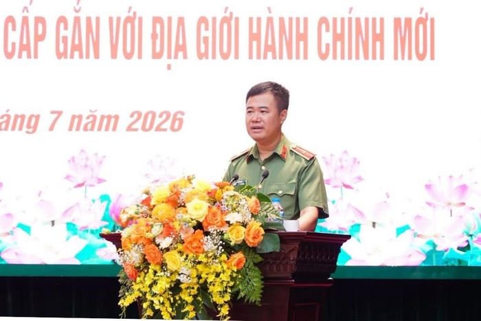 Phó Giám đốc Công an TP Hà Nội, Thiếu tướng Nguyễn Ngọc Quyền phát biểu