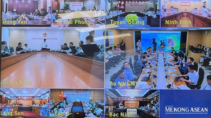 Các địa phương tham dự họp trực tuyến về công tác ứng phó với bão số 1. Ảnh: Thảo Ngân - Mekong ASEAN.