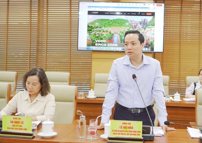 Chủ tịch UBND tỉnh Lê Hải Hòa phát biểu kết luận tại buổi làm việc