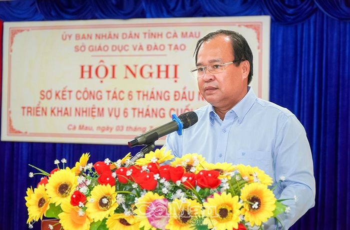 Đồng chí Nguyễn Minh Luân, Ủy viên Ban Thường vụ Tỉnh ủy, Phó Chủ tịch UBND tỉnh, phát biểu chỉ đạo tại hội nghị.