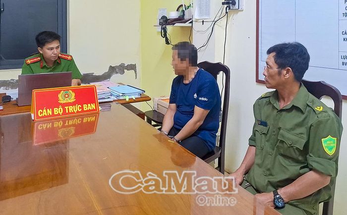 Đối tượng Thạch Minh Phương tại cơ quan Công an sau khi bị bắt giữ.