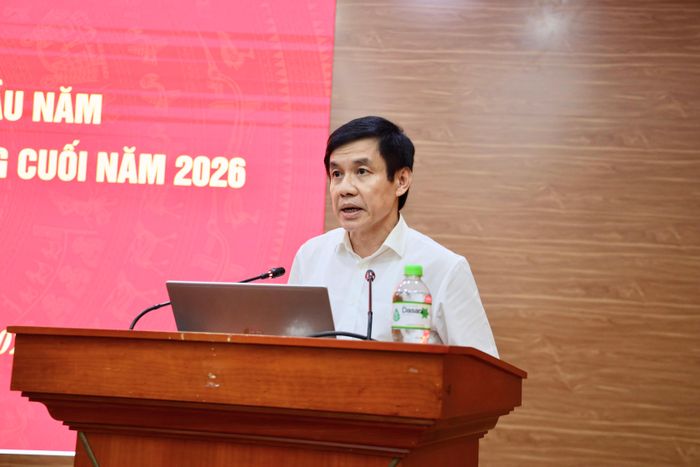 Đồng chí Nguyễn Quang Trường - Phó Bí thư Đảng ủy các cơ quan Đảng Trung ương phát biểu tại Hội nghị. Ảnh: Ban Chính sách, chiến lược Trung ương