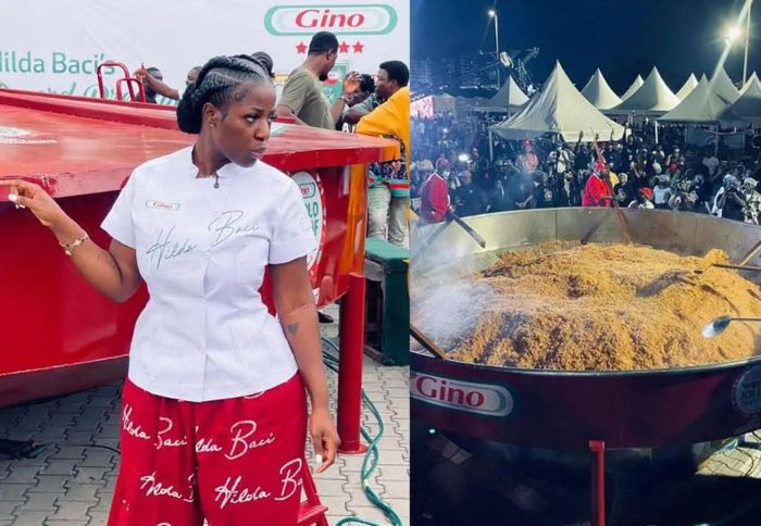 Hilda Baci nấu nồi cơm khổng lồ làm ra 16.000 suất ăn. Ảnh: Daily Post Nigeria