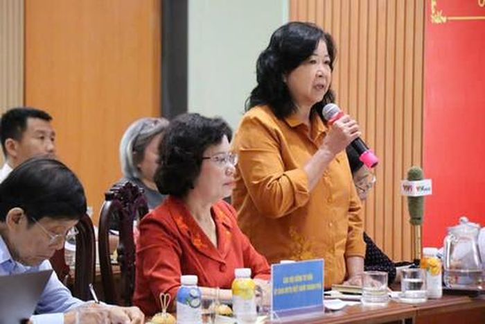 Bà Nguyễn Thị Bích Ngọc - Chủ tịch Hội Bảo trợ Người khuyết tật và Trẻ mồ côi TPHCM phát biểu