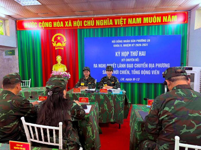 Tình huống giả định Kỳ họp HĐND phường thời chiến. Ảnh: PV