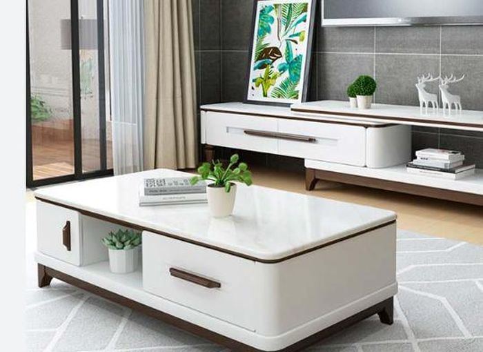Đối với các không gian phòng khách có diện tích trung bình cũng sẽ có cách lựa chọn kích thước bàn trà phong thủy tiêu chuẩn riêng.