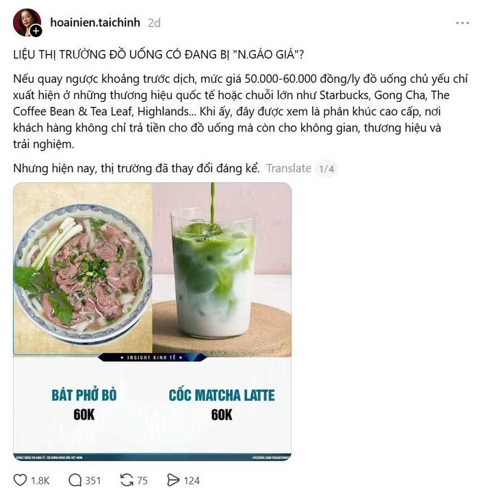 Cuộc thảo luận nảy lửa trên thành phố sợi chỉ Threads. Nguồn: @hoainien.taichinh
