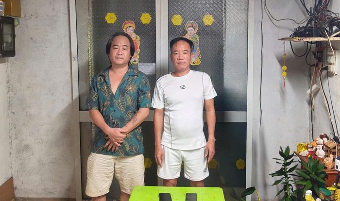 Đối tượng Trần Quốc Hưng, Trần Quốc Quang. Ảnh: CA Đà Nẵng.