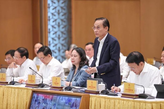 Bộ trưởng Bộ Ngoại giao Lê Hoài Trung phát biểu tại phiên họp - Ảnh: VGP/Nhật Bắc