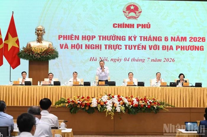Tổng Bí thư, Chủ tịch nước Tô Lâm dự và chỉ đạo Phiên họp Chính phủ thường kỳ tháng 6 và Hội nghị trực tuyến với địa phương. (Ảnh: TRẦN HẢI)