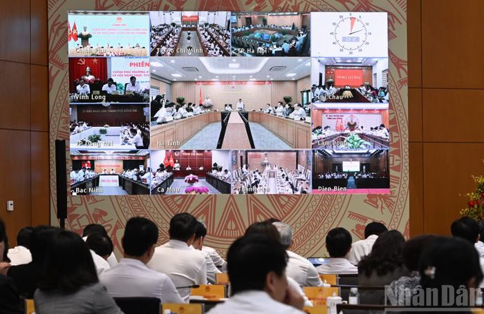 Hội nghị được truyền trực tuyến tới điểm cầu các tỉnh, thành phố trên cả nước.