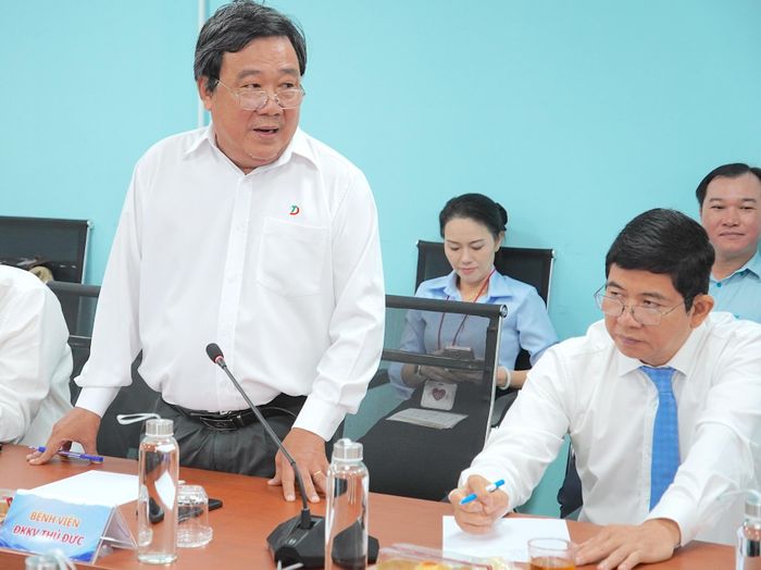  TS.BS Cao Tấn Phước phát biểu tại buổi làm việc. QUANG HUY 