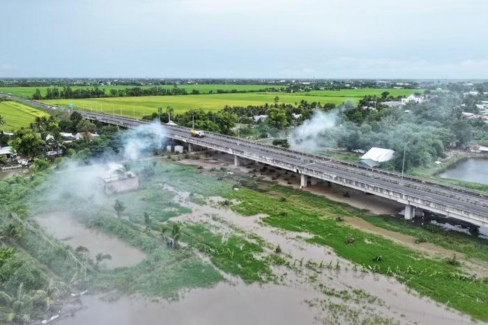 Tình huống giả định tại khu vực cầu vượt tuyến Lộ Tẻ - Rạch Sỏi.