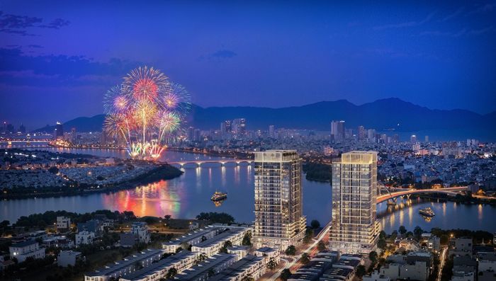  Tổ hợp S-Light Tower sở hữu tọa độ đắc địa tại ngã ba sông Hàn, sông Cẩm Lệ và sông Đô Tỏa. Ảnh: Sun Property. 