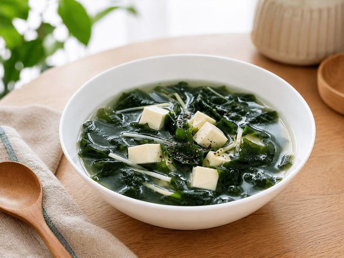 Canh rong biển đậu phụ thanh mát. Ảnh minh họa: AI