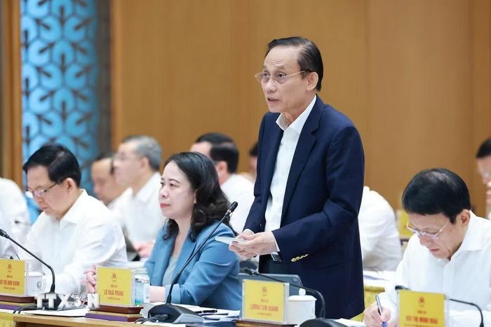 Bộ trưởng Bộ Ngoại giao Lê Hoài Trung phát biểu. (Ảnh: Dương Giang/TTXVN)