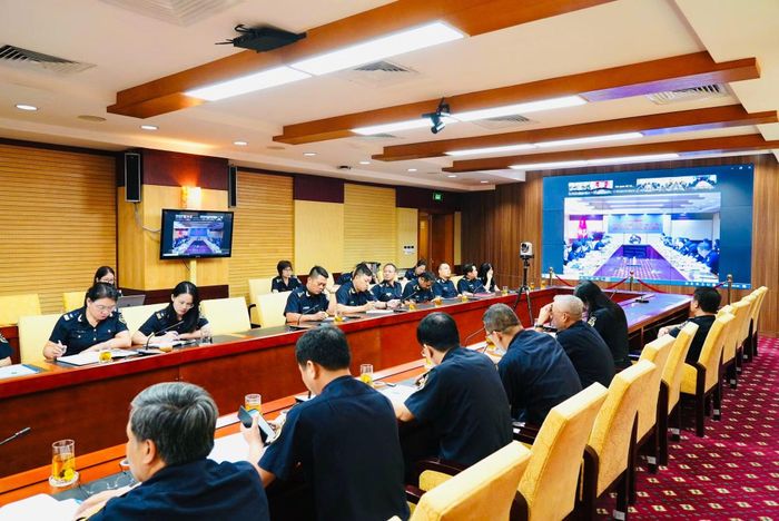 Hội nghị sơ kết công tác 6 tháng đầu năm và triển khai nhiệm vụ trọng tâm cho những tháng cuối năm 2026 của Cục Hải quan diễn ra ngày 3/7. (Ảnh: PV/Vietnam+)