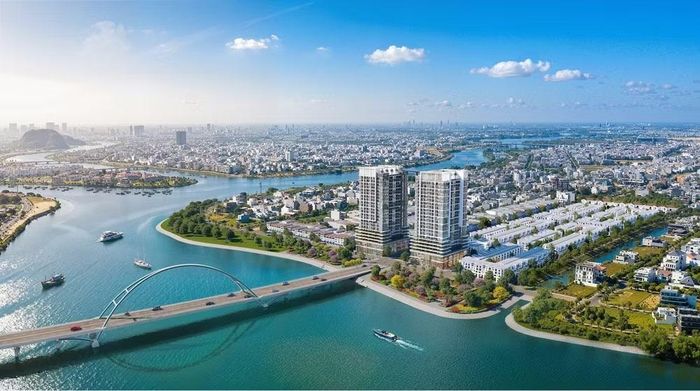 Tổ hợp S-Light Tower sở hữu tọa độ đắc địa tại ngã ba sông Hàn, Cẩm Lệ và Đô Tỏa. (Ảnh: Sun Property)