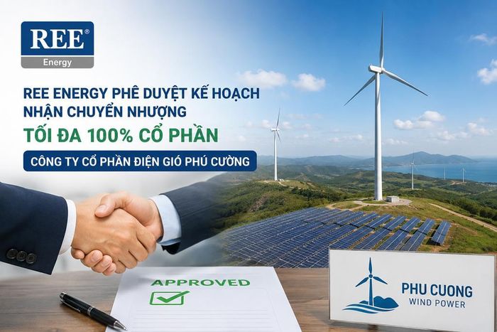 Công ty TNHH Năng lượng REE (REE Energy) đã phê duyệt kế hoạch nhận chuyển nhượng tối đa 100% cổ phần tại Công ty cổ phần Điện gió Phú Cường. Ảnh minh họa: AI
