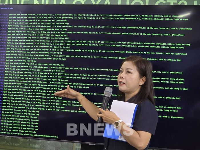 Bà Nguyễn Thúy Hà, Phó Giám đốc Công ty Kinh doanh Bất động sản Viglacera điều hành sự kiện. Ảnh: Thu Hằng/Bnews/vnanet.vn