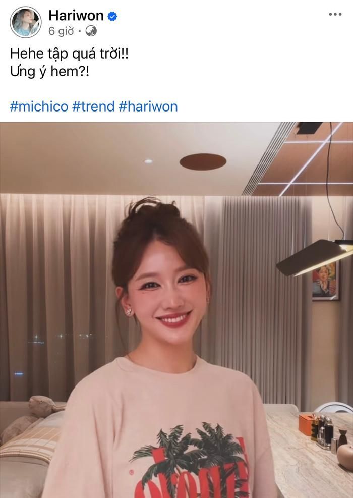 Hari Won đăng clip tập luyện. Ảnh: FBNV