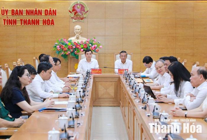 Toàn cảnh hội nghị tại điểm cầu UBND tỉnh Thanh Hóa.